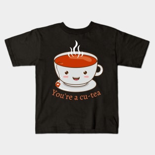 Funny Tea Pun You are a Cu-Tea Cup of Tea Kids T-Shirt